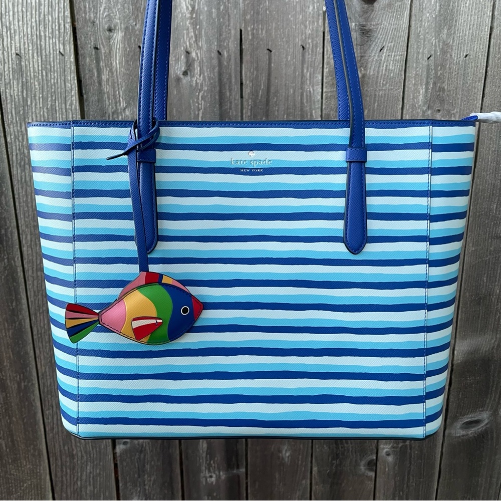 Kate Spade Schuyler Wave Stripe Medium Tote Bag NWT